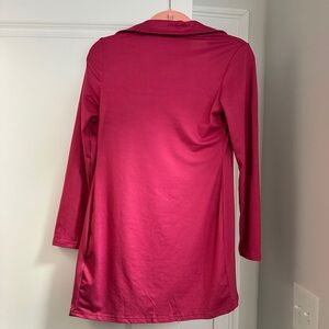 Thigh Length Pink Button Up